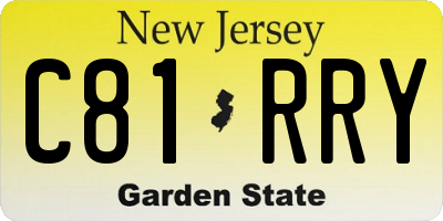 NJ license plate C81RRY