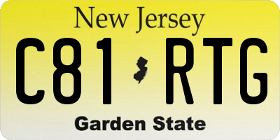 NJ license plate C81RTG