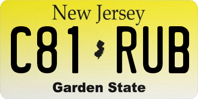 NJ license plate C81RUB