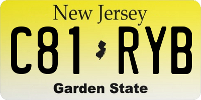 NJ license plate C81RYB