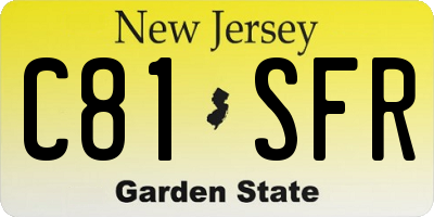 NJ license plate C81SFR