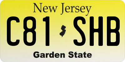NJ license plate C81SHB
