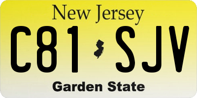 NJ license plate C81SJV