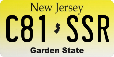 NJ license plate C81SSR