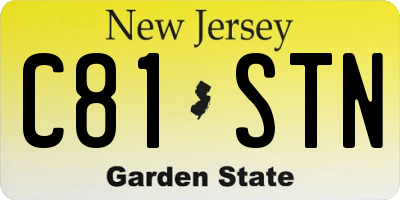 NJ license plate C81STN