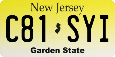 NJ license plate C81SYI