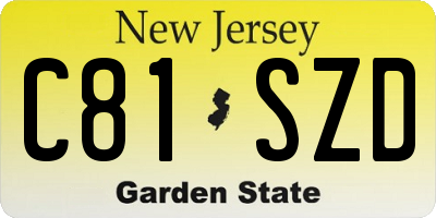 NJ license plate C81SZD