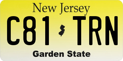 NJ license plate C81TRN