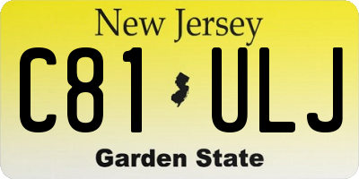 NJ license plate C81ULJ
