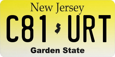 NJ license plate C81URT