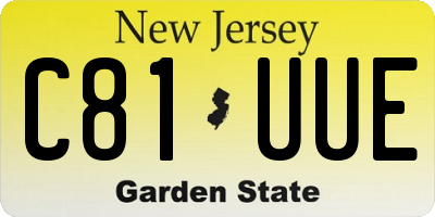 NJ license plate C81UUE