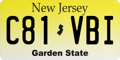 NJ license plate C81VBI