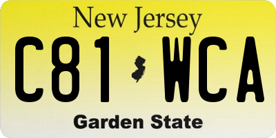 NJ license plate C81WCA