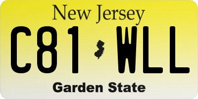 NJ license plate C81WLL