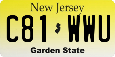 NJ license plate C81WWU