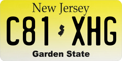 NJ license plate C81XHG