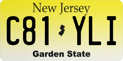 NJ license plate C81YLI