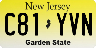 NJ license plate C81YVN