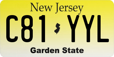 NJ license plate C81YYL