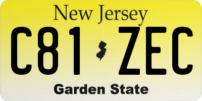 NJ license plate C81ZEC