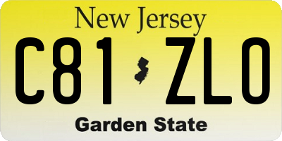 NJ license plate C81ZLO