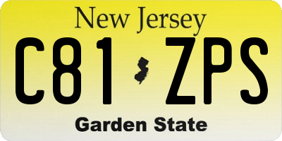 NJ license plate C81ZPS