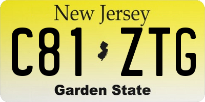 NJ license plate C81ZTG
