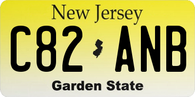 NJ license plate C82ANB
