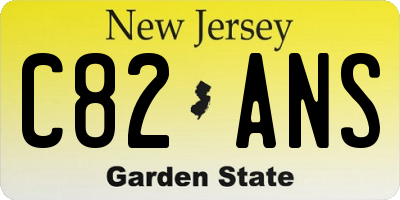 NJ license plate C82ANS