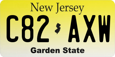 NJ license plate C82AXW