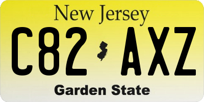 NJ license plate C82AXZ
