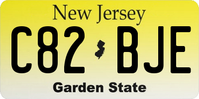 NJ license plate C82BJE