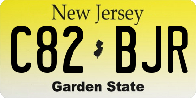 NJ license plate C82BJR