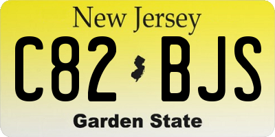 NJ license plate C82BJS