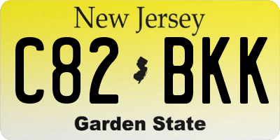 NJ license plate C82BKK