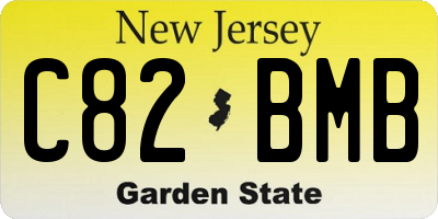 NJ license plate C82BMB