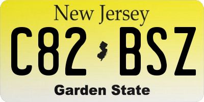 NJ license plate C82BSZ