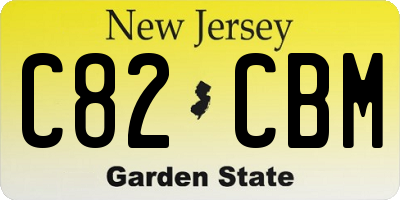 NJ license plate C82CBM