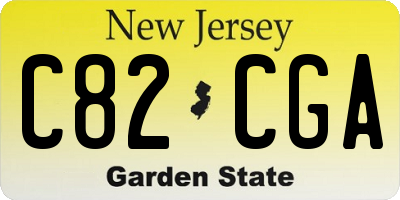 NJ license plate C82CGA