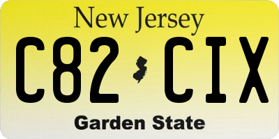 NJ license plate C82CIX