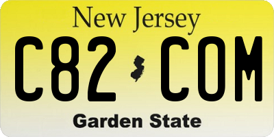 NJ license plate C82COM