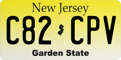 NJ license plate C82CPV