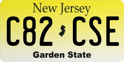 NJ license plate C82CSE
