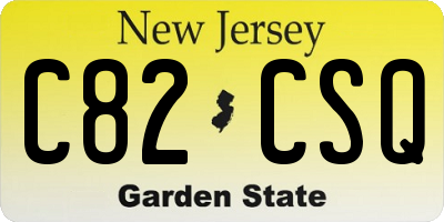 NJ license plate C82CSQ
