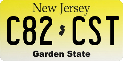 NJ license plate C82CST
