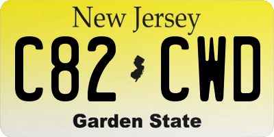 NJ license plate C82CWD