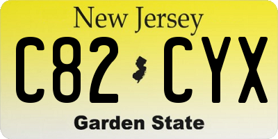 NJ license plate C82CYX