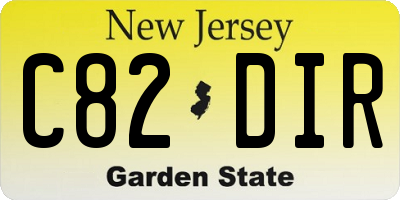 NJ license plate C82DIR