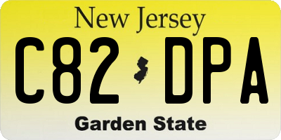NJ license plate C82DPA