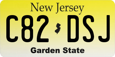 NJ license plate C82DSJ